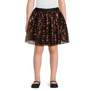 Brand New! Girl’s Halloween Orange & Black Sparkly Skirt